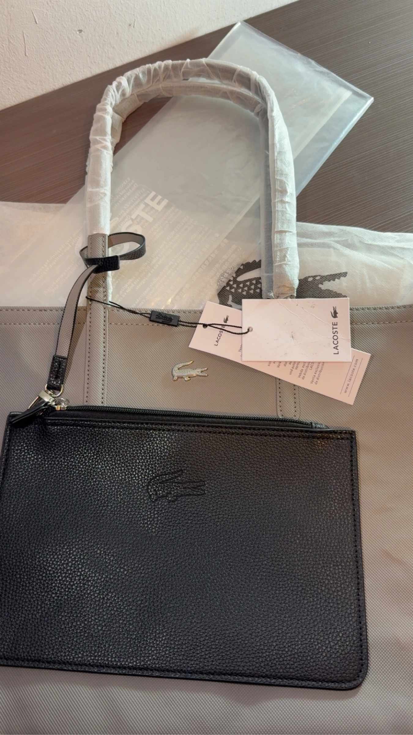 Lacoste reversible tote bag - Gray and Black – photo 12
